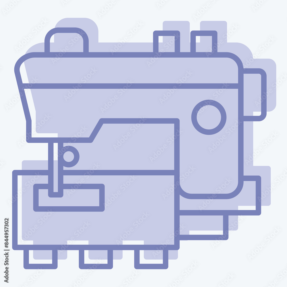 Icon Sewing Machine. related to Sewing symbol. two tone style. simple design illustration Icon Sewing Machine. related to Sewing symbol. two tone style. simple design illustration