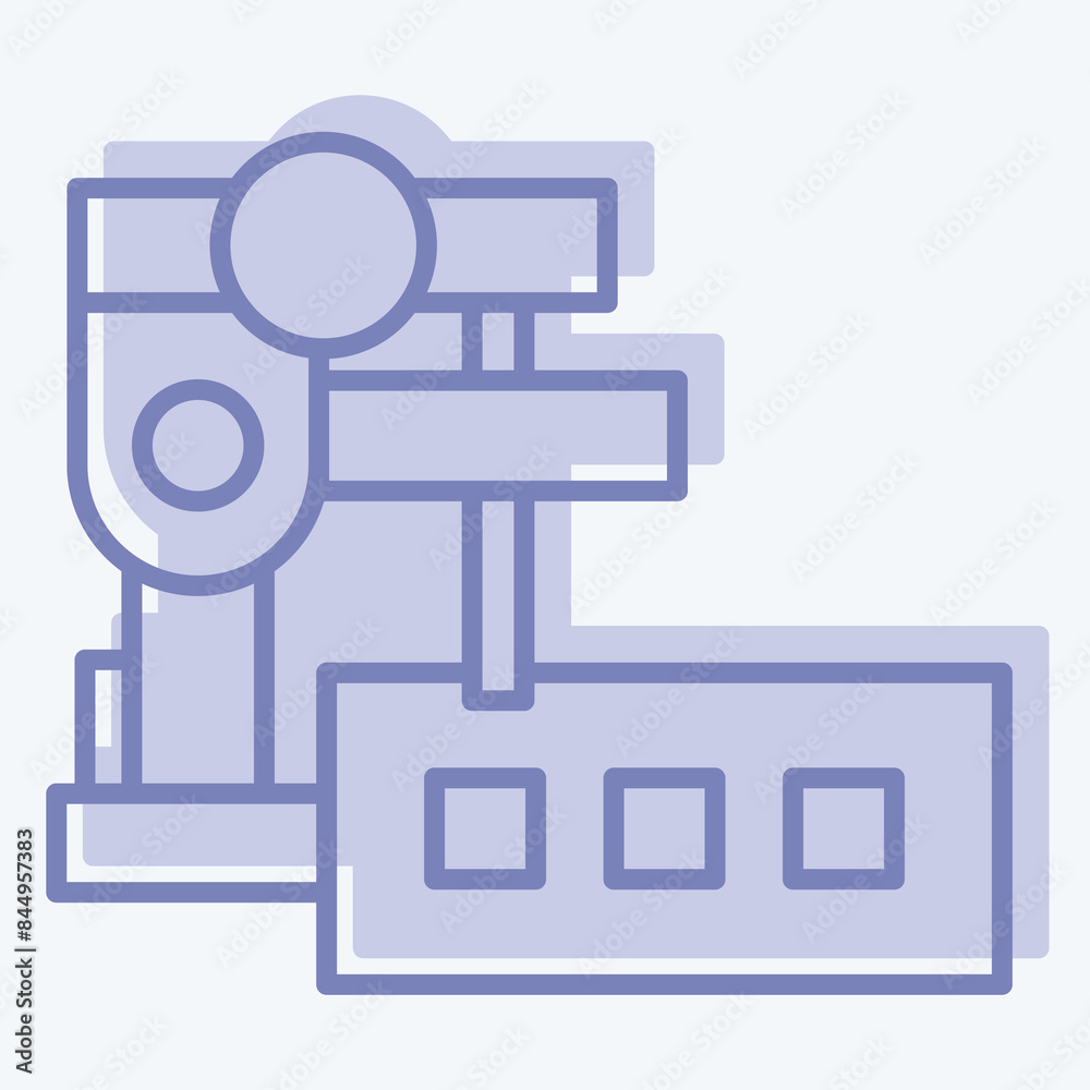 Icon Sewing Machines Foot. related to Sewing symbol. two tone style. simple design illustration Icon Sewing Machines Foot. related to Sewing symbol. two tone style. simple design illustration