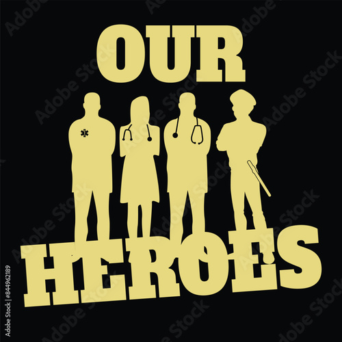 our heroes silhouette logo design