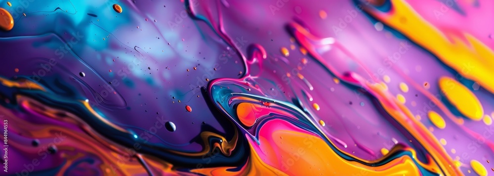 Obraz premium Air blow oil acrylic painting horizontal banner wallpaper background