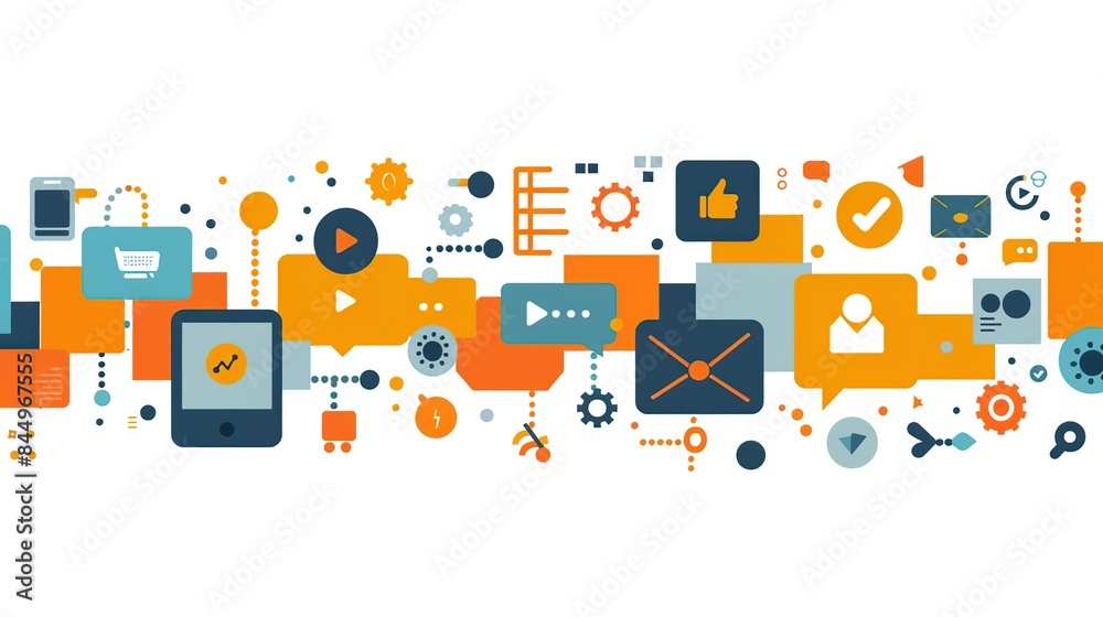 Abstract Illustration of Social Media and Technology Connections Abstract Illustration of Social Media and Technology Connections