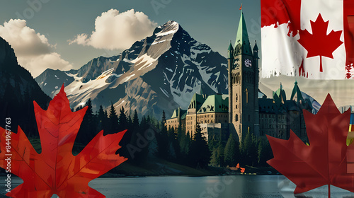 Collage Artwork with a Canada Country Theme photo