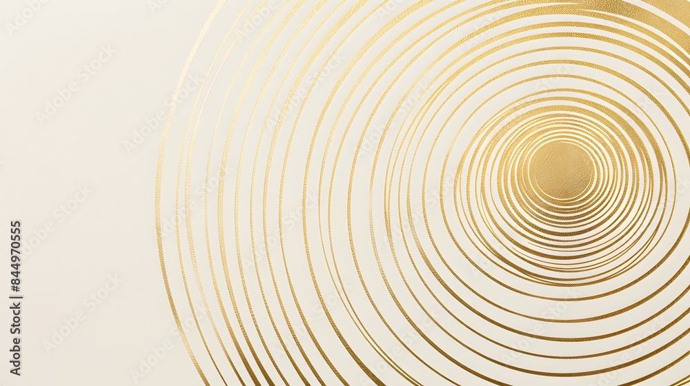 Abstract gold circle lines on white background.