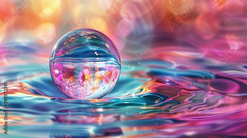Background Illustration of a Water Drop Sphere © Ahmad-Muslimin