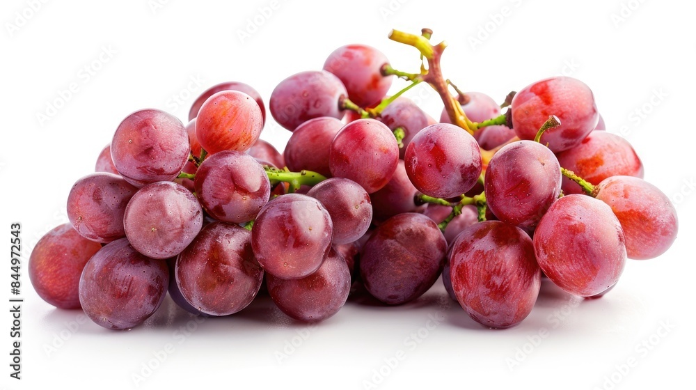 Isolated white background image of a bunch of red grapes Isolated white background image of a bunch of red grapes