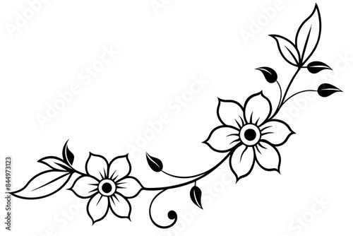 floral corner design ornament vector illustration © Jutish