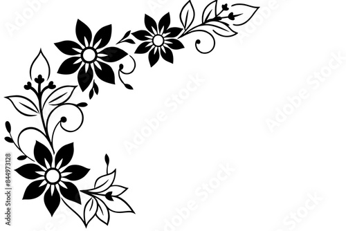 floral corner design ornament vector illustration