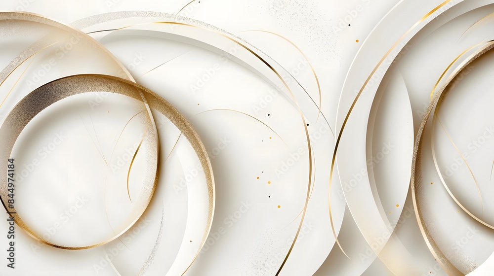 Abstract gold circle lines on white background. Abstract gold circle lines on white background.