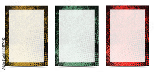 Grunge abstract texture background picture frame sport card set