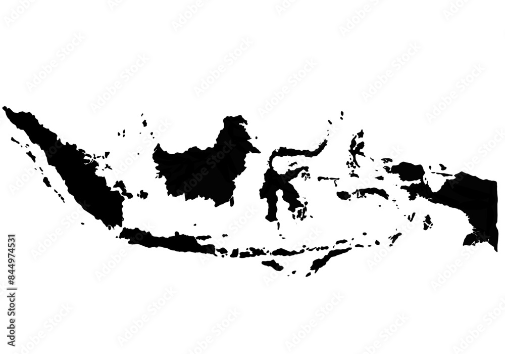indonesia map silhouette on transparent background
