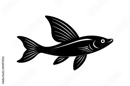 Flying Fish silhouette vector illustration