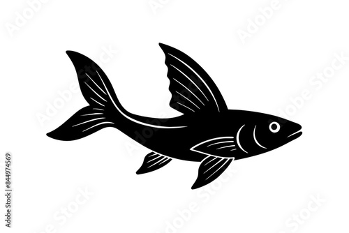 Flying Fish silhouette vector illustration