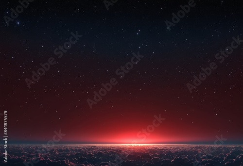 Futuristic starry sky with red light glow  © Unnamed  Bird
