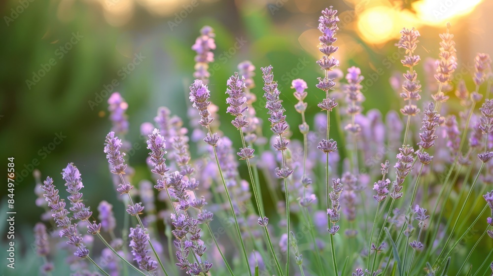 Naklejka premium Flowers of lavender grass in the natural environment