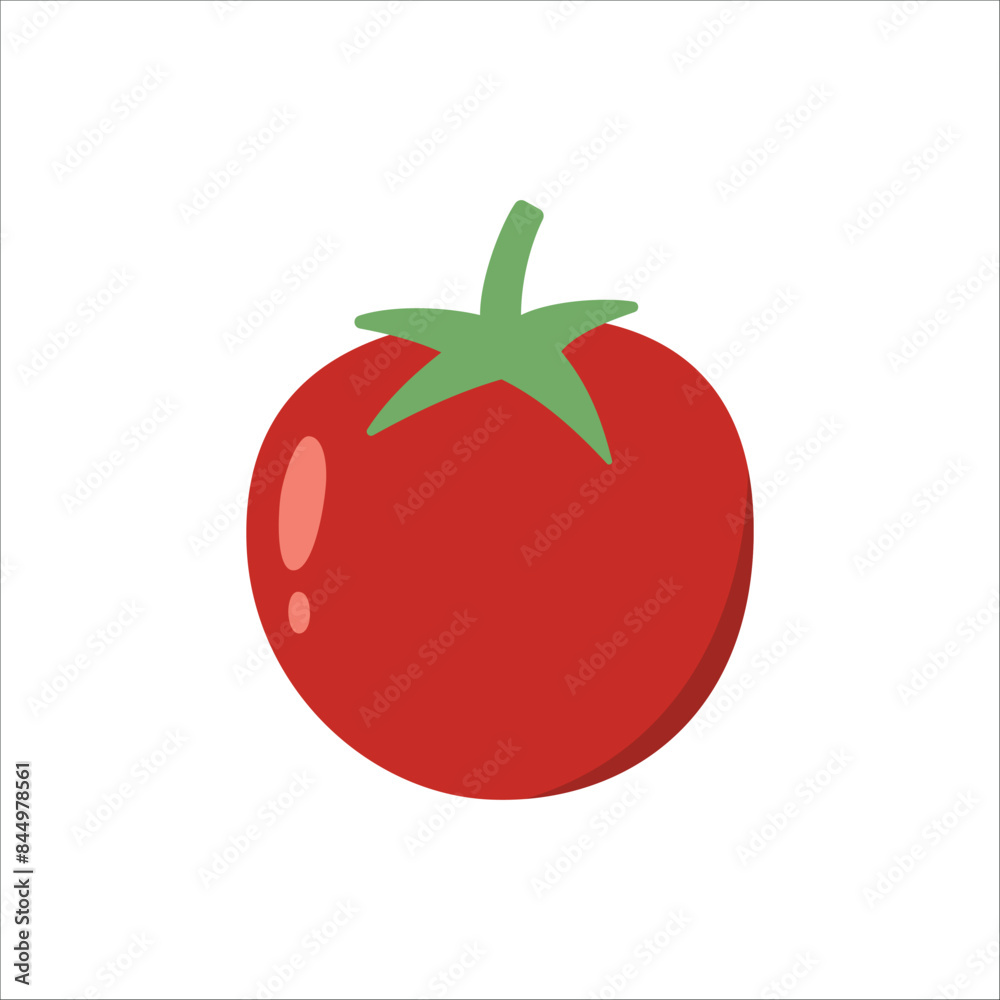 Fresh Tomato Vegetable Vector Illustration Isolated On White Background Fresh Tomato Vegetable Vector Illustration Isolated On White Background