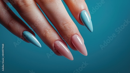A girl s well groomed nails covered in regrown gel polish