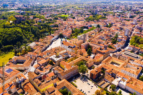Fototapeta Naklejka Na Ścianę i Meble -  Aerial view on the city Gorizia. Italy