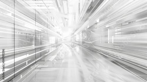 Abstract white technology Hi-tech futuristic digital. High and Lines speed movement. Vector illustration.