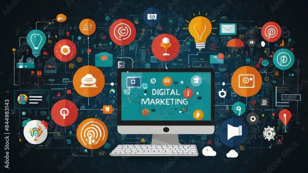 digital marketing tools with background digital marketing tools with background