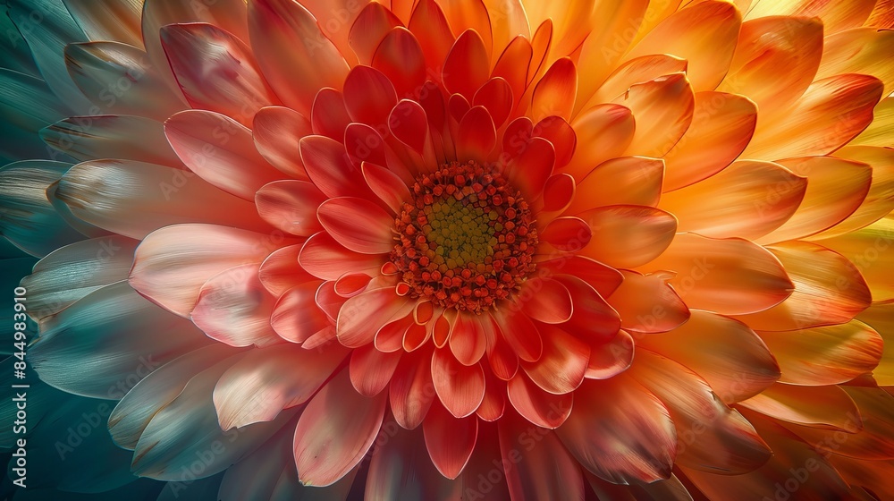 Close-up of a vibrant, multicolored flower. Detailed petals radiate an array of colors, creating a visually stunning floral composition. Close-up of a vibrant, multicolored flower. Detailed petals radiate an array of colors, creating a visually stunning floral composition.
