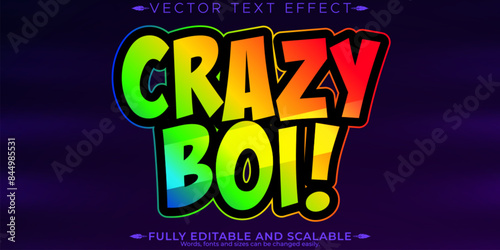 Editable text effect, editable emote icon and trendy customizable font style