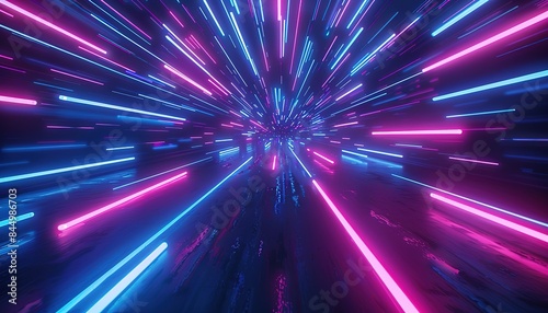 ultra violet rays, blue and pink glowing line
