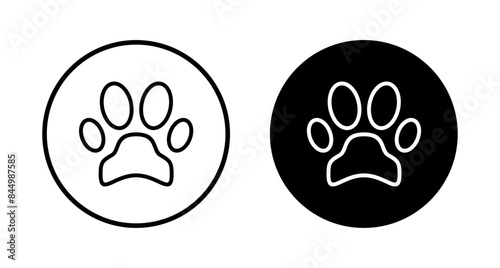 Paw icon vector isolated on white background. Paw Print icon