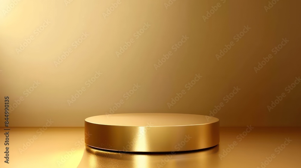 Golden luxury pedestal and podium for product display, luxury cylindrical empty stage Golden luxury pedestal and podium for product display, luxury cylindrical empty stage