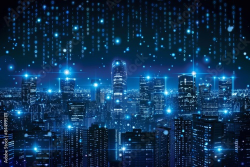 Wallpaper Mural AI Server Room with Glowing Lights, Advanced Artificial Intelligence Infrastructure, Futuristic Digital Technology Torontodigital.ca