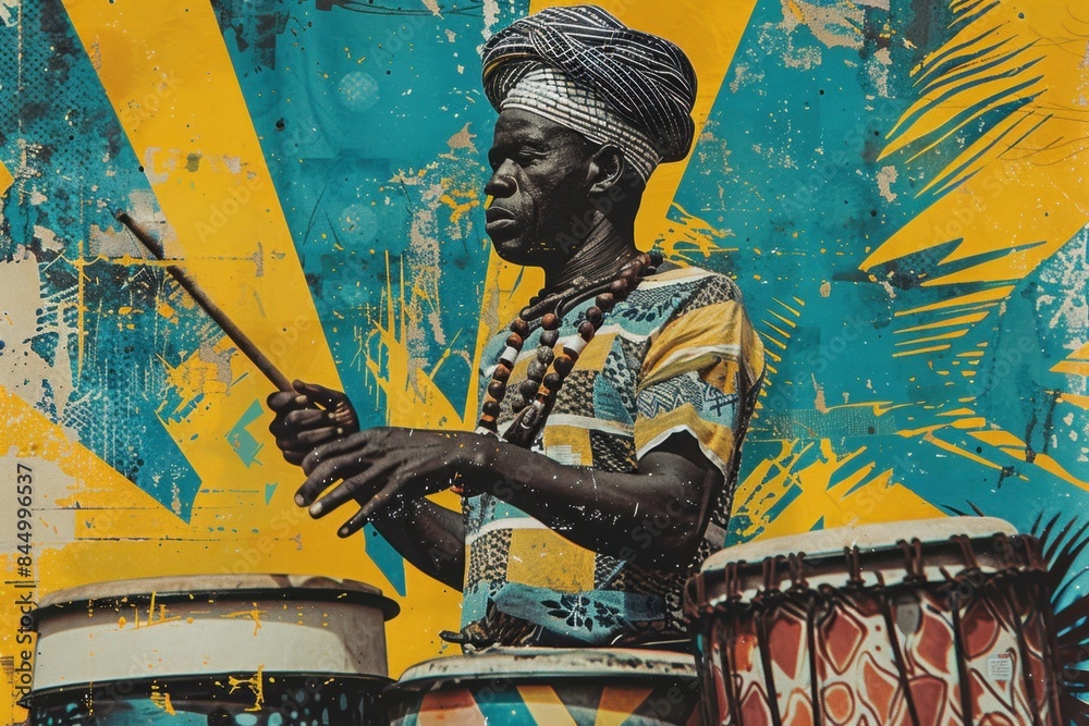 Lively Marabaixo Festival of Macapá Art Collage