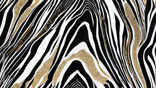 White and black stripes abstract background, zebra print, polished granite surface, close-up view. Flat lay, top view. Stone beige backdrop for banner, poster, wallpaper design