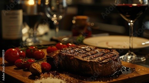 Beef steak displayed on the table