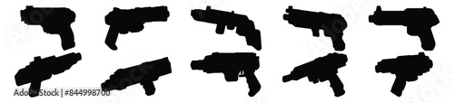 Space gun silhouette set vector design big pack of illustration and icon