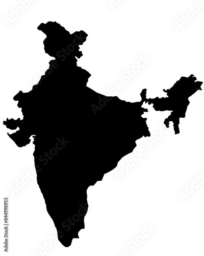 india map silhouette on transparent background