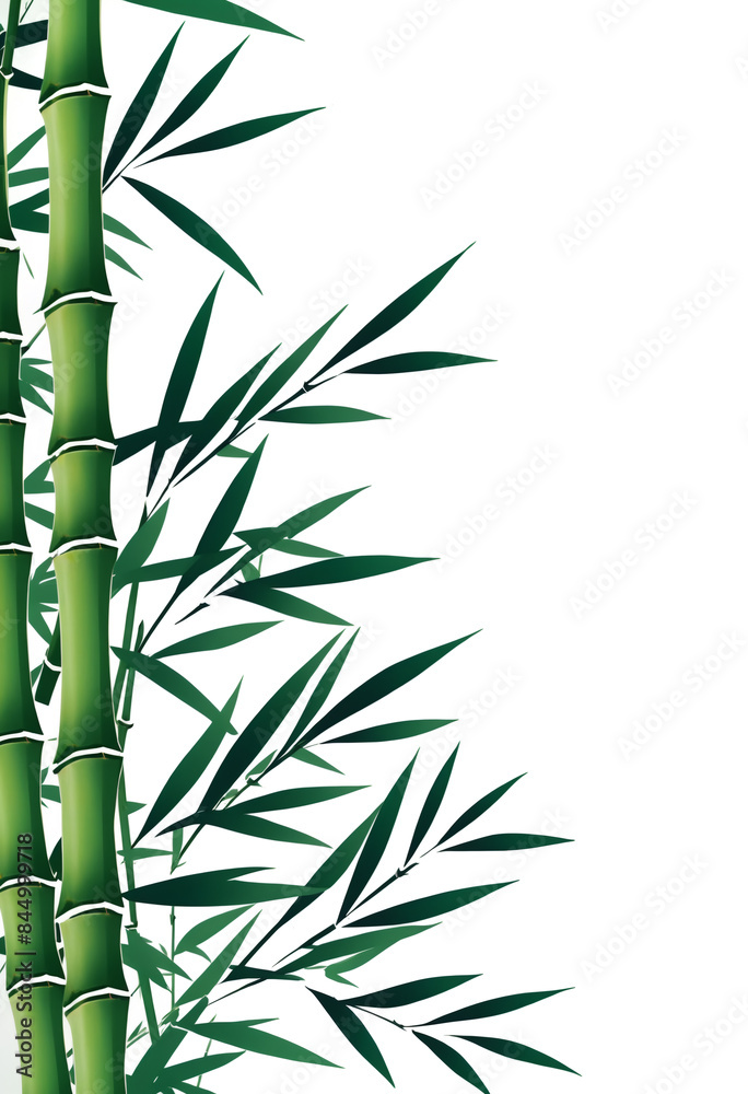 Obraz premium Graceful bamboo stems, minimalist and zen-inspired harmony and resilience. Meditation, nature, wellness, and sustainable living concepts. Verdant Tranquility: Embrace the Serenity of Bamboo's Grace