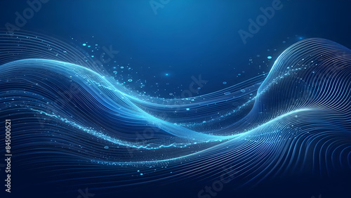 Abstract background a blue wavy lines in a blue background