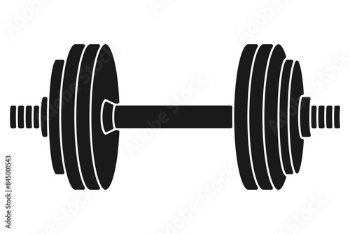 Dumbbell icon for weight lifting at the gym vector