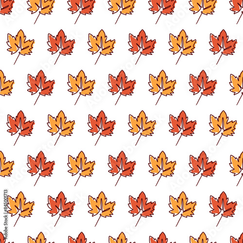 Autumn Foliage Charm Seamless Maple Leaves Pattern