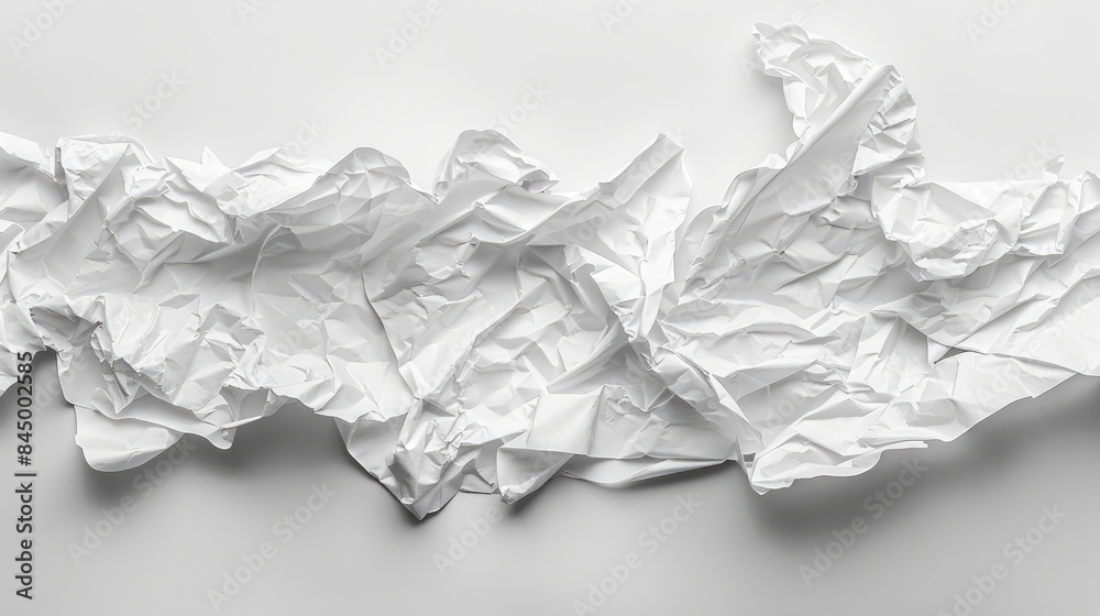 Crumpled white paper on a white surface Crumpled white paper on a white surface