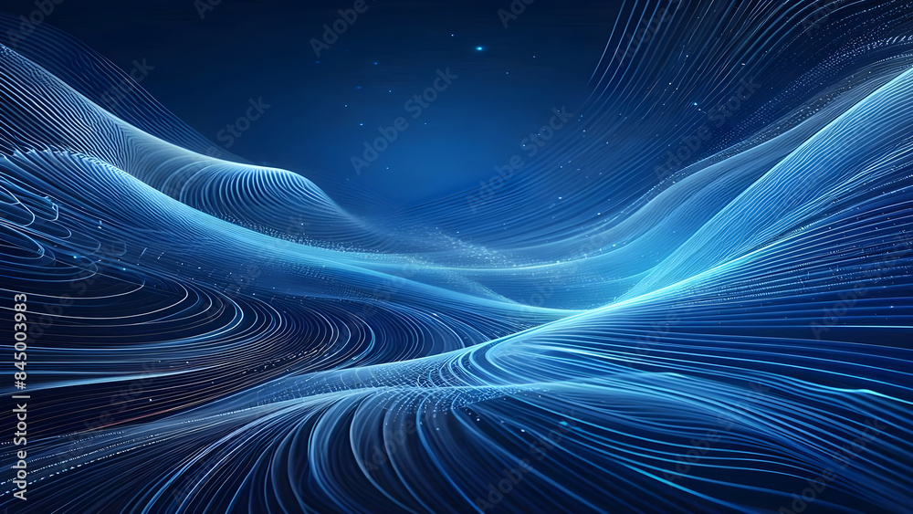 Abstract background a blue wavy lines in a blue background
