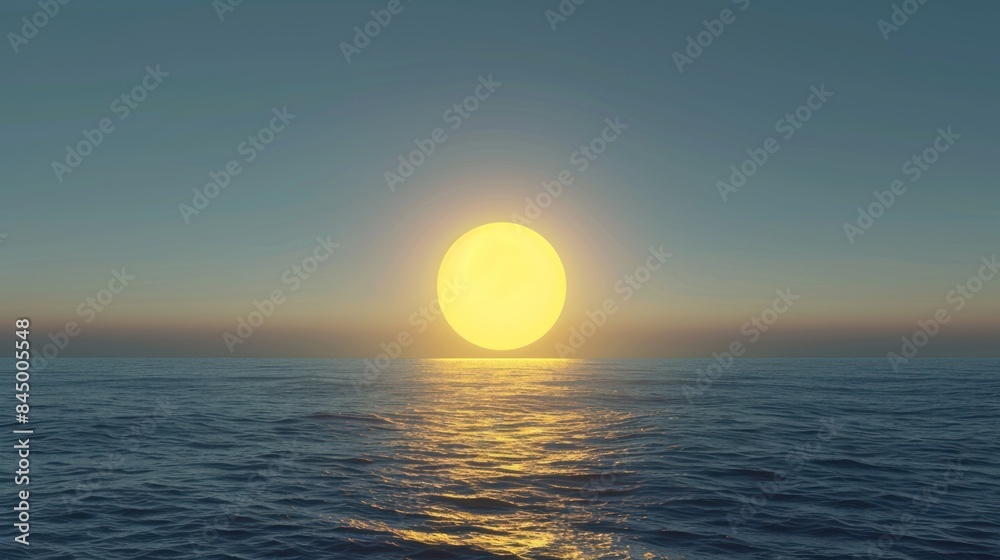 moon over a sea or ocean at night, midnight moon over a sea or ocean at night, midnight