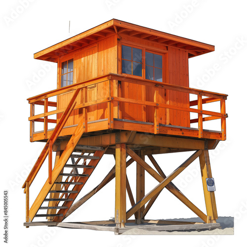 theme summer and isolated on a white background Lifeguard beach tower PNG