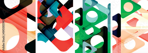 Abstract background set featuring captivating triangles. Harmonious blend of geometry and style, these designs bring modern flair