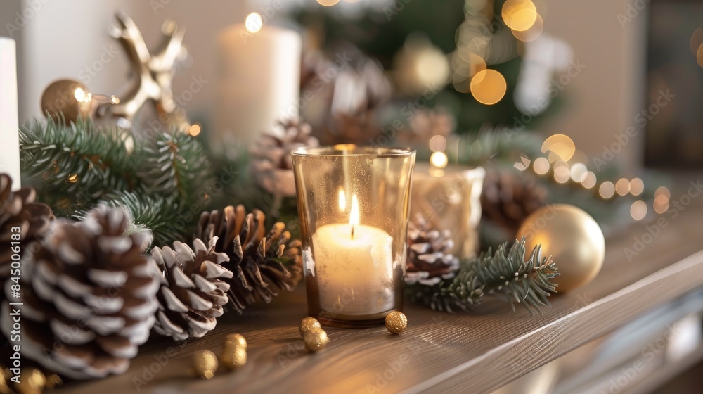 Close up of festive home decor during the holiday season Close up of festive home decor during the holiday season