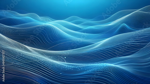 Abstract background a blue wavy lines in a blue background