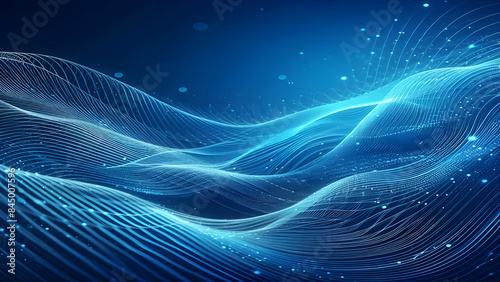 Abstract background a blue wavy lines in a blue background