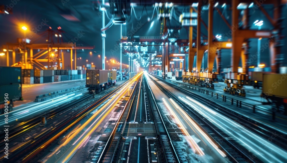A motion blurred photo of an industrial warehouse with glowing data streams, representing the speed and accuracy in forward halearing systems for global logistics. A motion blurred photo of an industrial warehouse with glowing data streams, representing the speed and accuracy in forward halearing systems for global logistics.