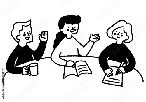 A man and two women sharing opinions at a meeting_2