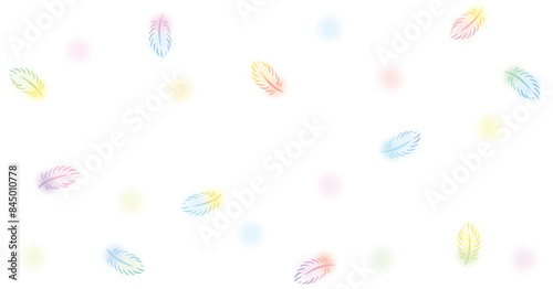 虹色ふわふわ羽根　背景　イラスト①