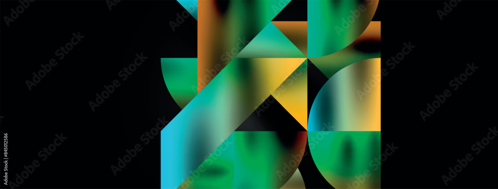 Mosaic pattern composition featuring harmonious interplay of triangles, lines, and round elements, creating a visually engaging and dynamic design for posters, covers, banners, brochures, websites Mosaic pattern composition featuring harmonious interplay of triangles, lines, and round elements, creating a visually engaging and dynamic design for posters, covers, banners, brochures, websites